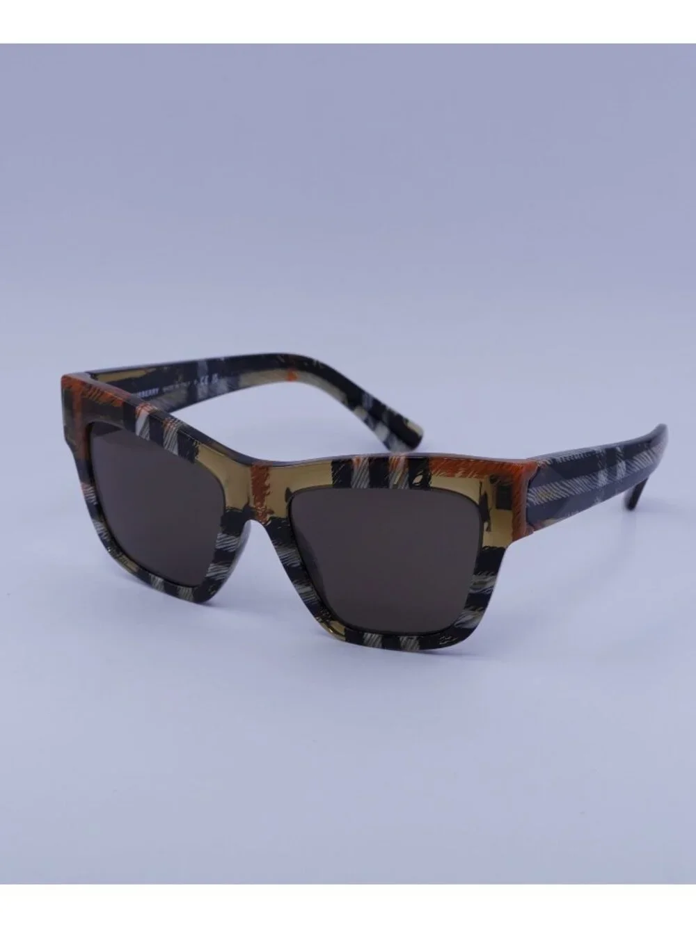 Burberry BE4449 4146/73 Square Sunglasses Check Sand Frame, Grey Lenses